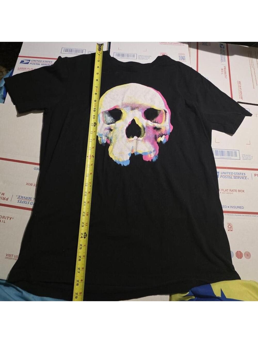 Converse All Star Black 3D Skull Graphic Men's T-Shirt Large